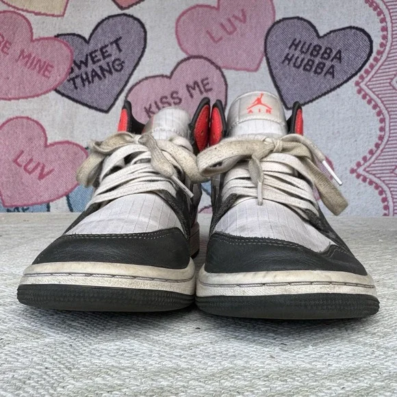 Jordan Women’s Athletic High-Top Sneakers in Black, White & Red - Picture 4 of 10